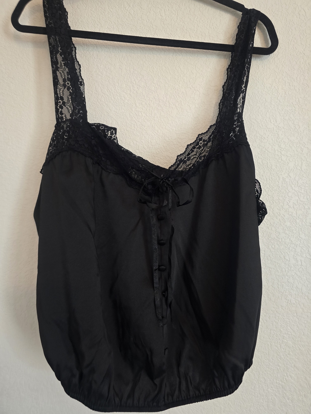 Forever 21 Black Lace-Trim Cropped Camisole 3x